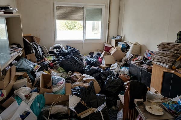 Logement encombré avant débarras et nettoyage professionnel